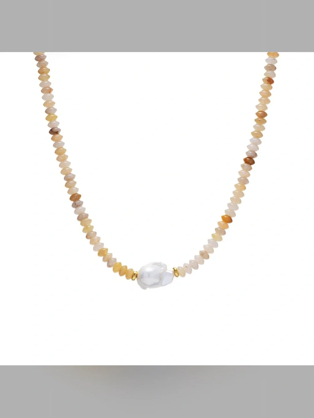 Mayamar Topaz Stones and Fresh water Baroque Pearl Necklace